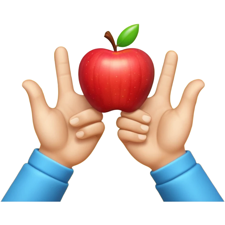 A 3D Apple-style emoji of two different cartoon hands clapping together in a fun "high five" gesture, only the hands are visible, surrounded by small motion lines and spark effects, radiating cheerful and playful energy, colorful and vibrant design emoji