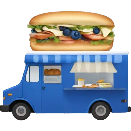 Food truck selling blueberries sandwiches  emoji