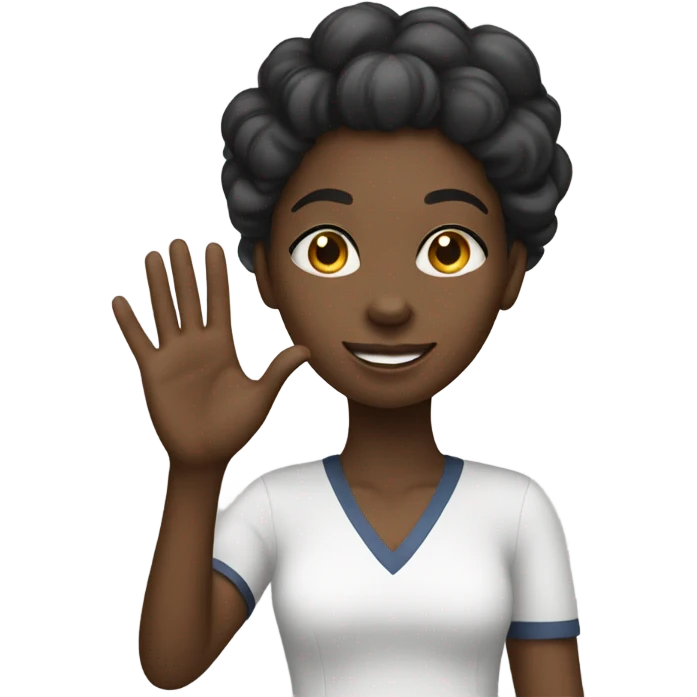 Black girl waving hand goodbye  emoji
