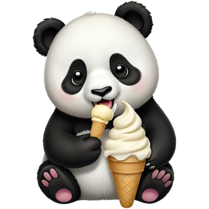 Panda eating ice cream emoji