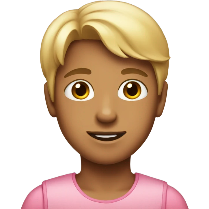 A boy with a pink dress emoji