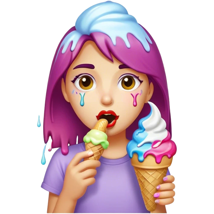 Riya with a ice cream  emoji