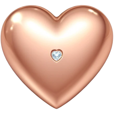 Sparkling rose gold heart with tiny diamond accents emoji
