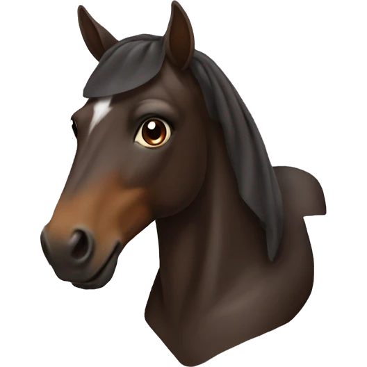 dark brown Horse wearing ear bonnet emoji