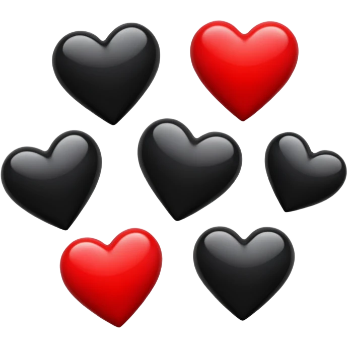 Black and red hearts emoji