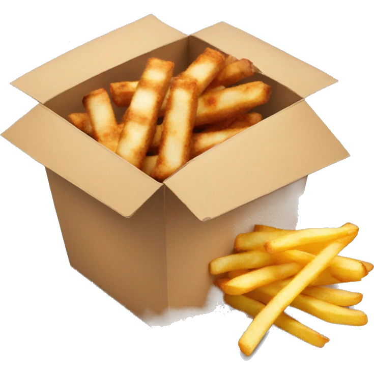 Food takeaway box of kebab with fries emoji