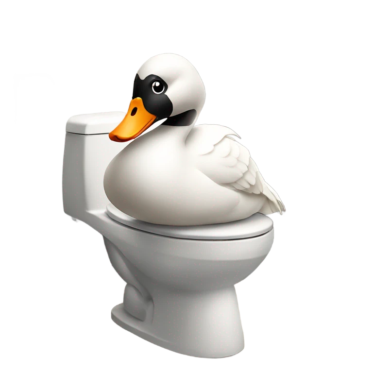 goose sitting on a toilet  emoji