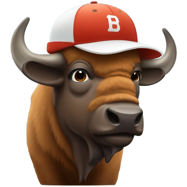 Bison wearing baseball hat emoji