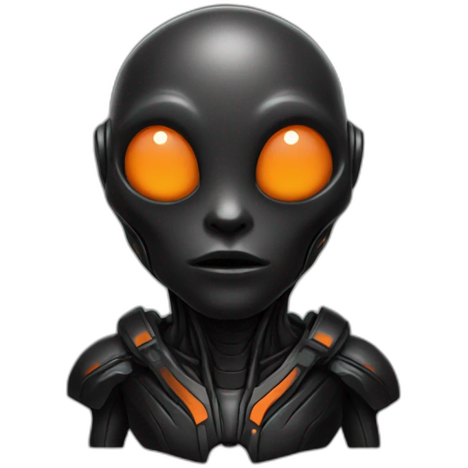 alien black with orange details emoji