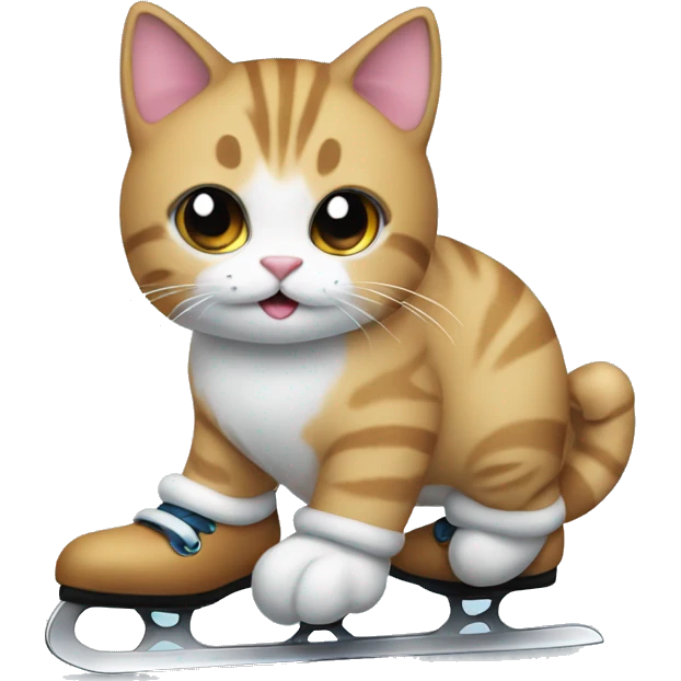 cat ice skate emoji