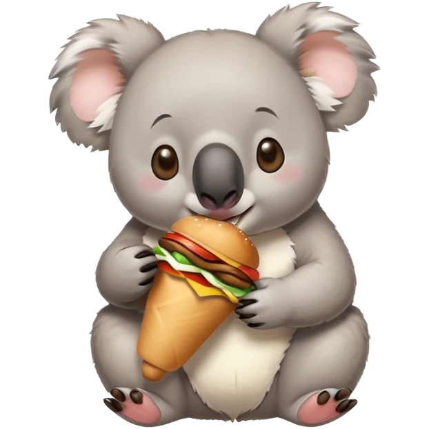 Koala eating kebab sandwich emoji