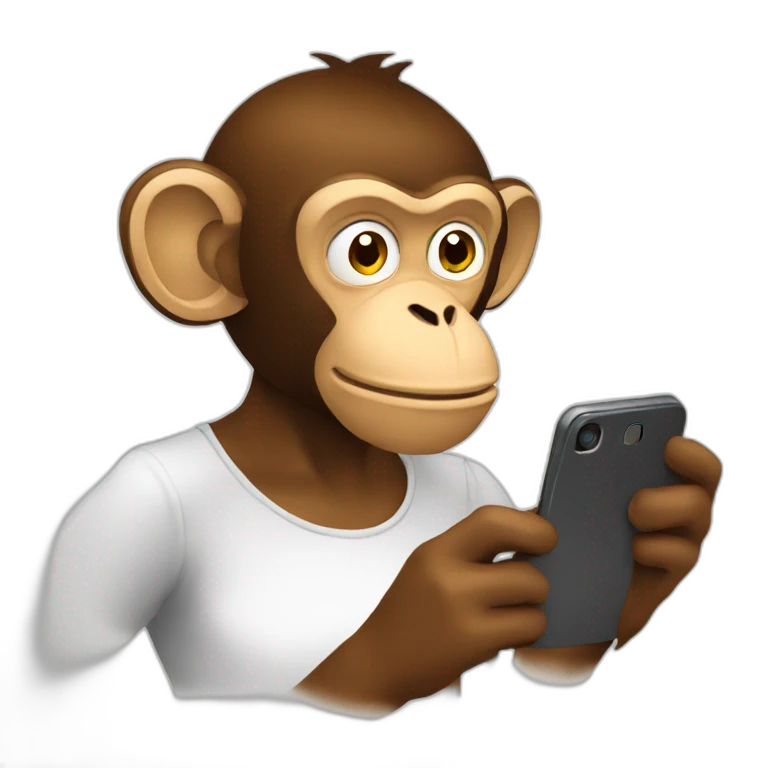 monkey-watching-youtube-on-phone emoji