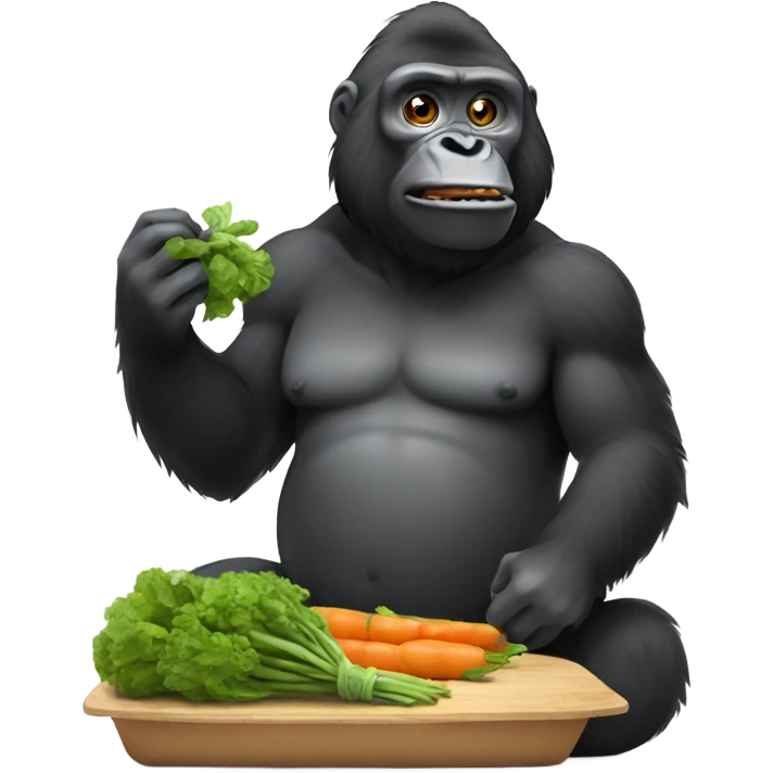Gorila comiendo verduras emoji