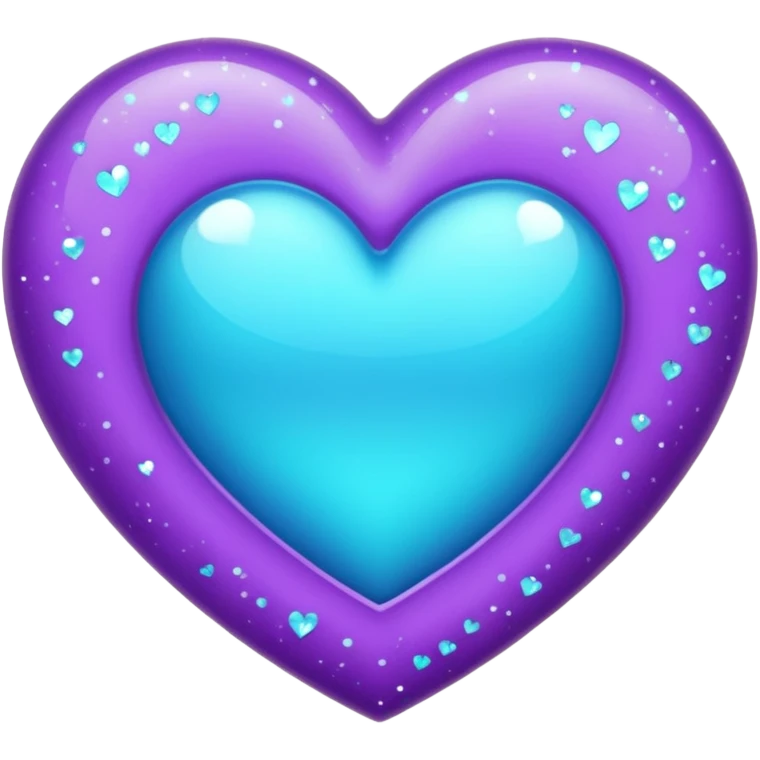 glitter purple and cian heart emoji