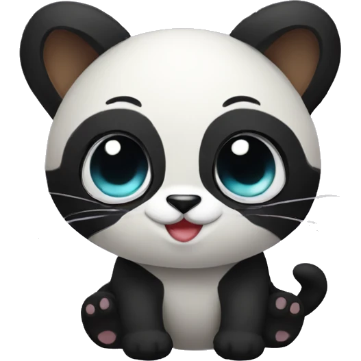 cute masked panda-cat-hybrid emoji