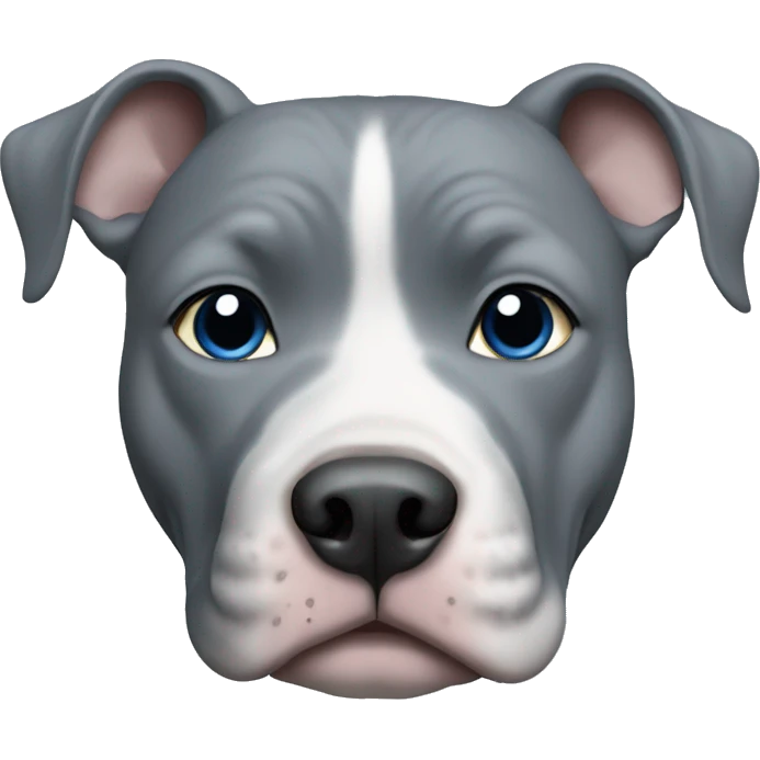 Blue nose grey pitbull with full grey face and blue eyes  emoji