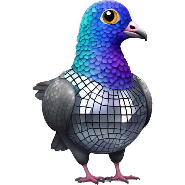 disco ball pigeon emoji
