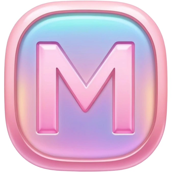 Iridescent pastel pink Font setting icon with letter emoji