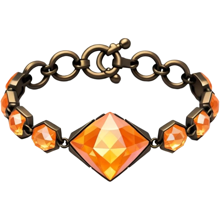 fantasy magic orange bracelet diamonds low poly emoji