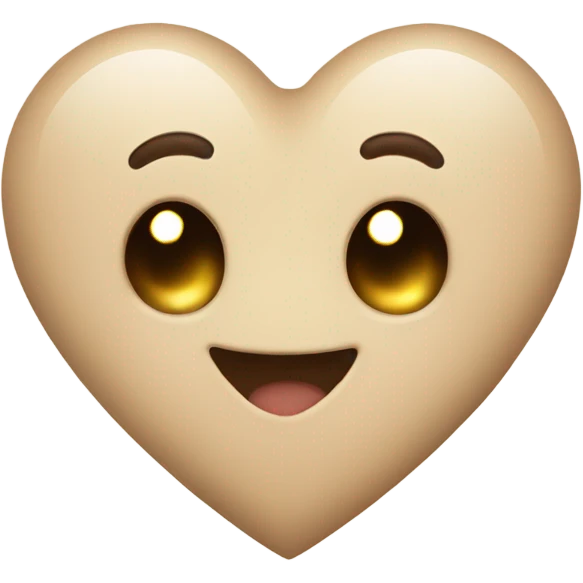 Beige, cute heart  emoji