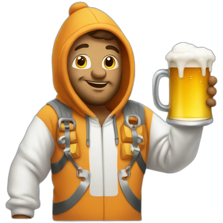 pipelineman in onesie with beer emoji