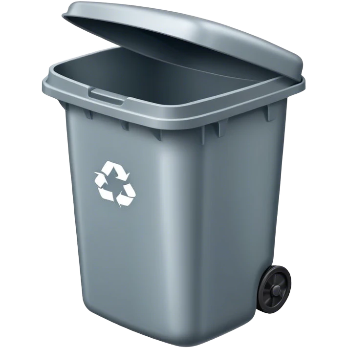 Plastic garbage can emoji