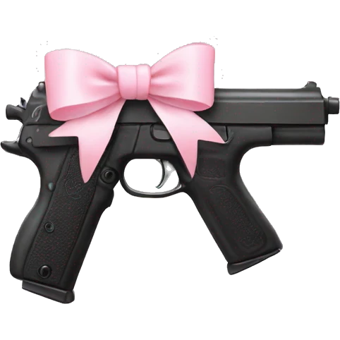 Gun with a light pink bow emoji