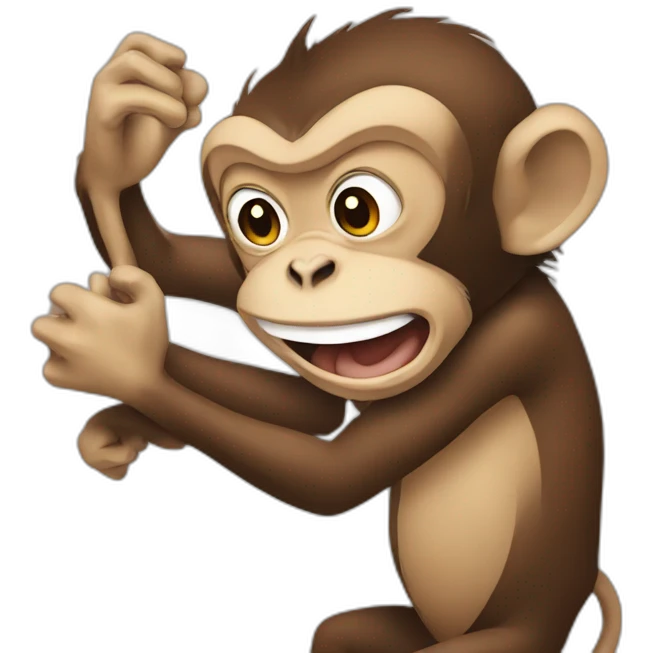 Monkey hitting monkey emoji