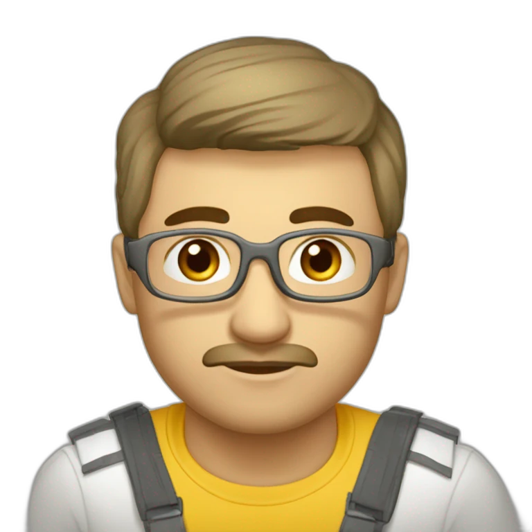 Русый Парень в очках с бородой в жёлтой тостовке emoji