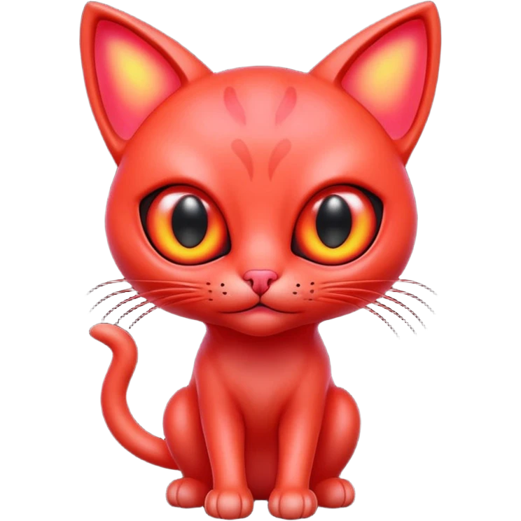 neon red alien cat emoji