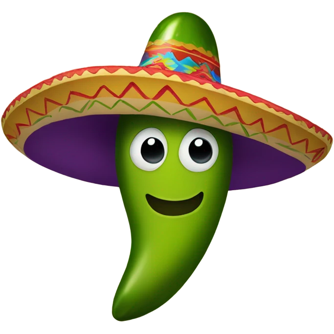 Spicy pickle wearing sombrero emoji