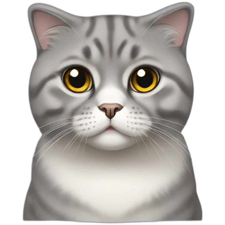 Grey Scottish fold cat emoji
