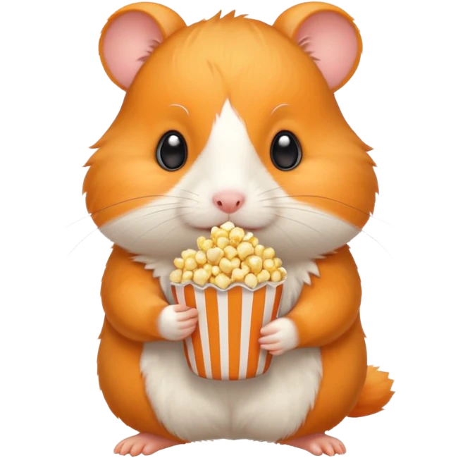orange hamster holding pop corn emoji