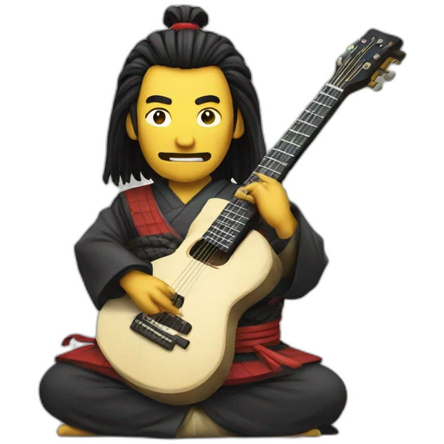 samurai playing guitar emoji