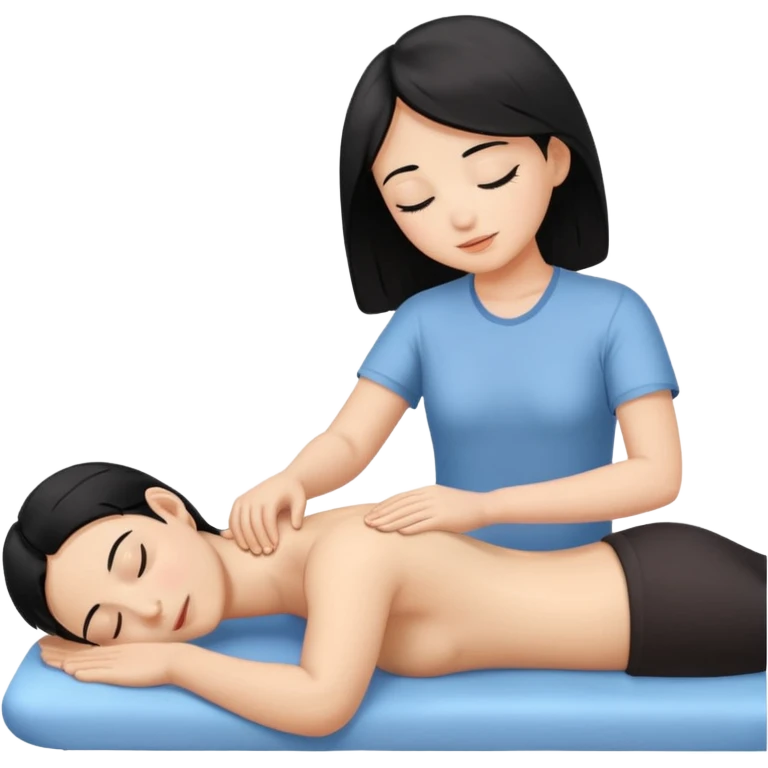 Back massage body the hair is black emoji