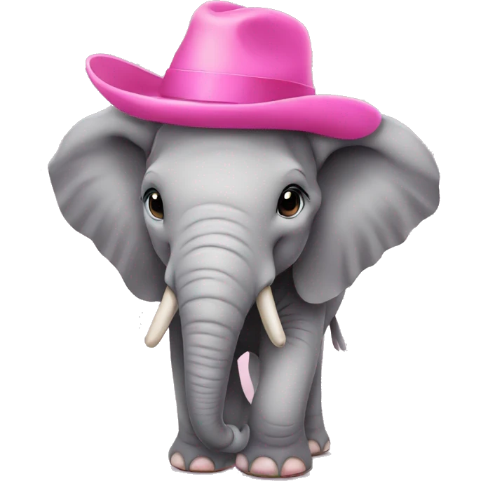 an elephant in a pink hat emoji