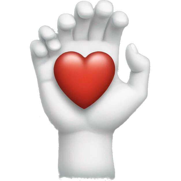 White heart in hand emoji