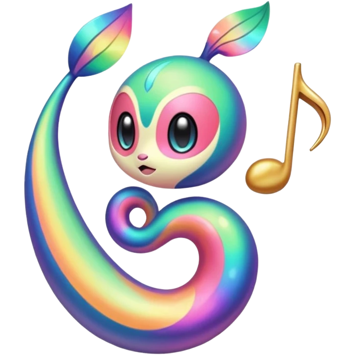 Colorful Exotic Meloetta-Kirby-Fakémon-creature-hybrid emoji