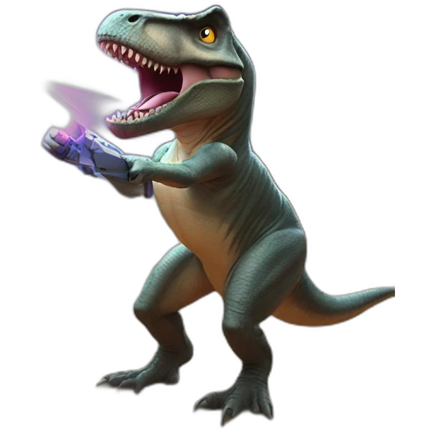 Trex shooting laser beams emoji