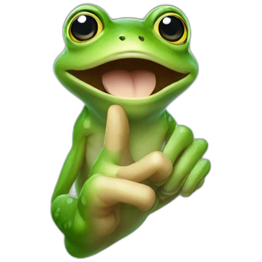 Frog hand pointing  you emoji