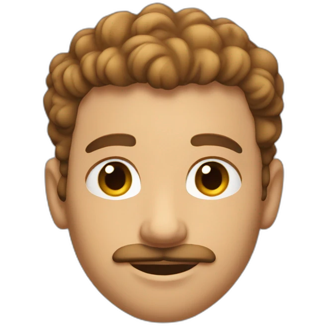 A short haired curly hair man with thin moustache, slightly tanned emoji