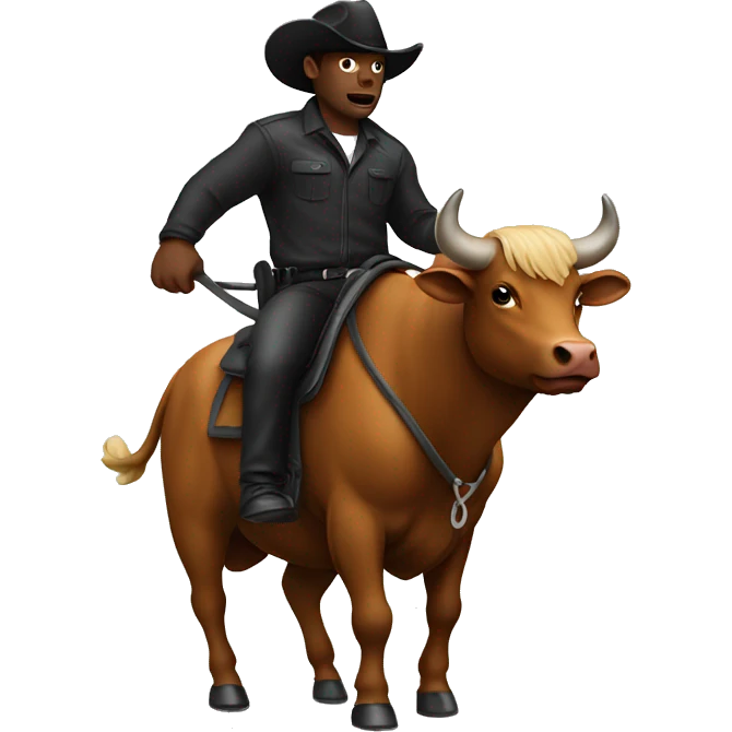 A criminal riding a bull emoji