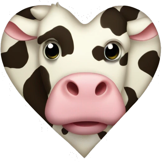 Cow print heart emoji