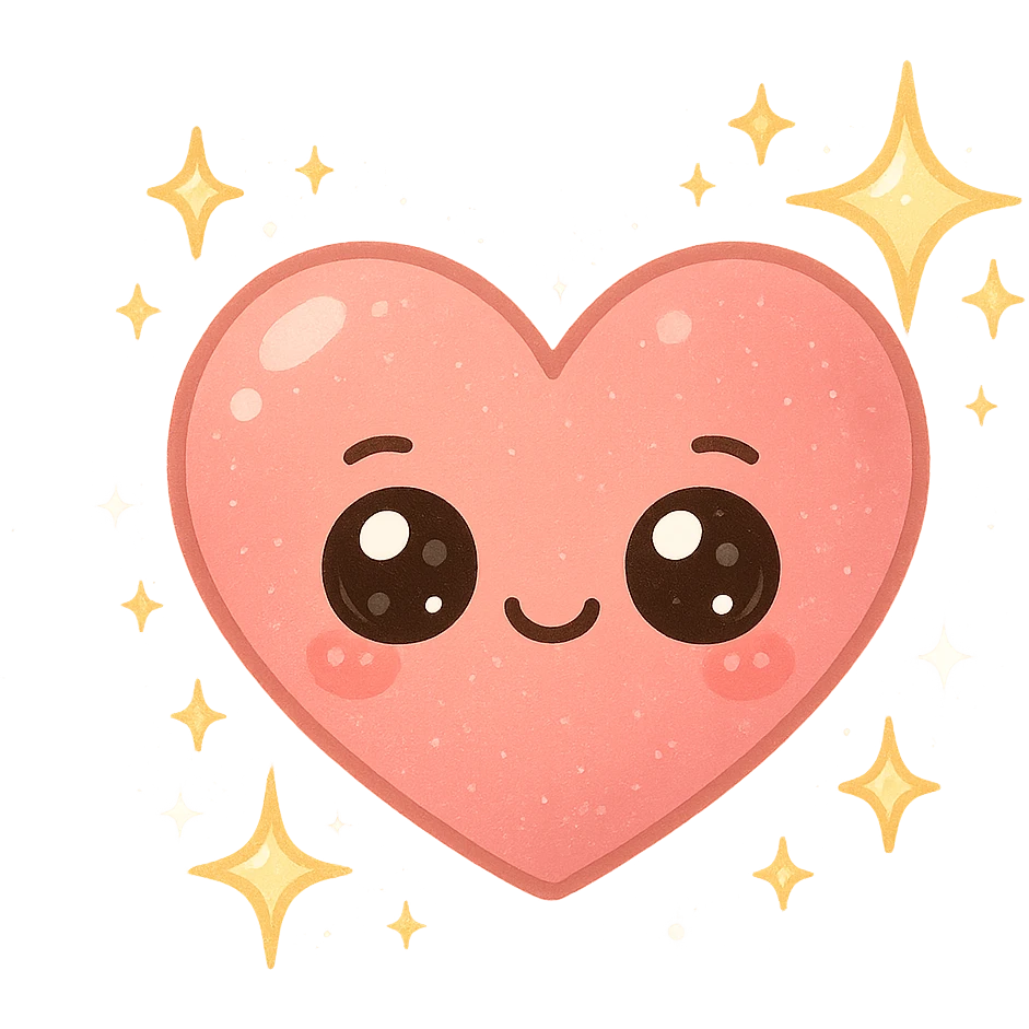 kawaii style sparkling heart emoji