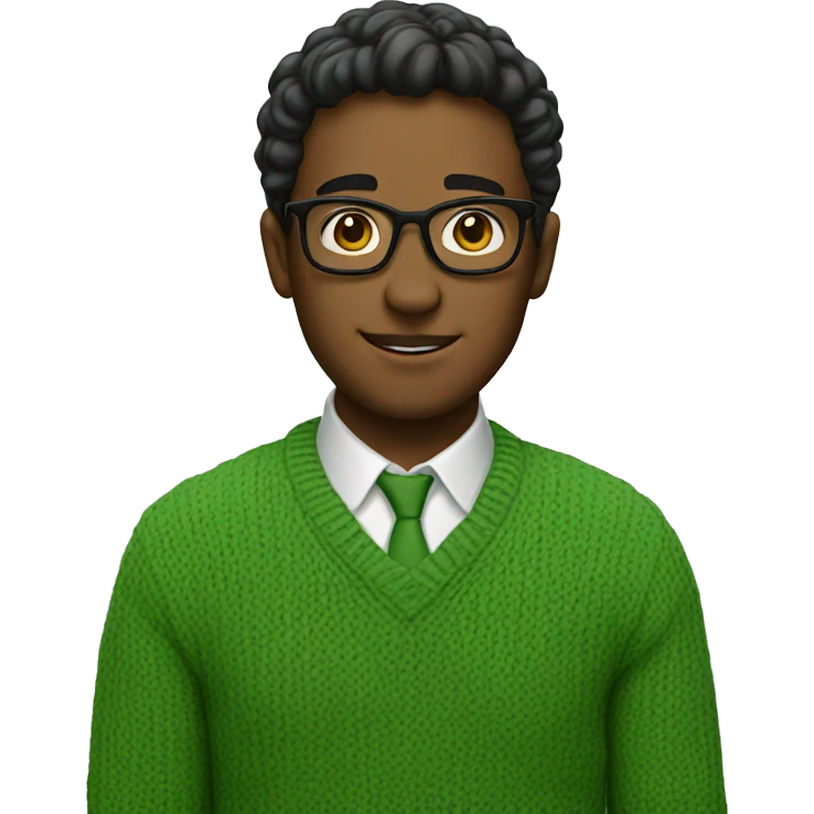Nerd wearing a green sweater  emoji