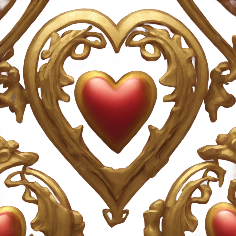 red gold gothic heart emoji