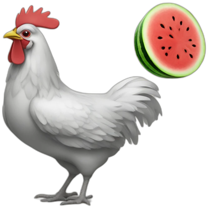 Chicken and watermelon eater drinking koolaid emoji