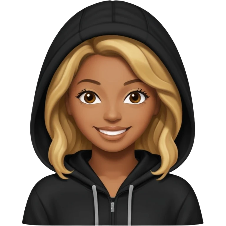 beyonce with black hoodie emoji