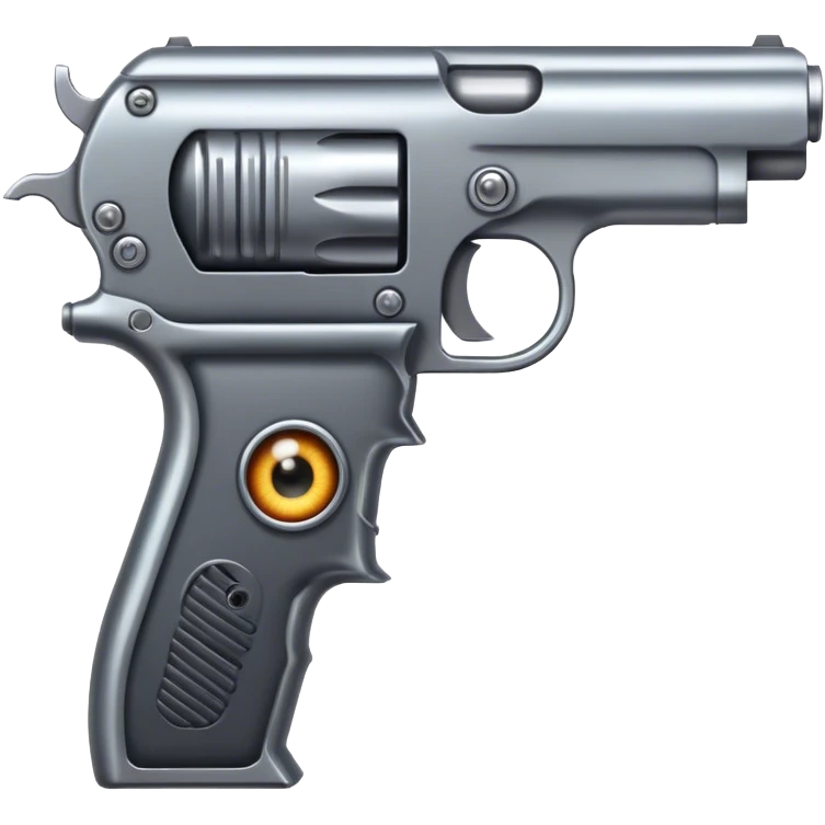 gun with eyes emoji