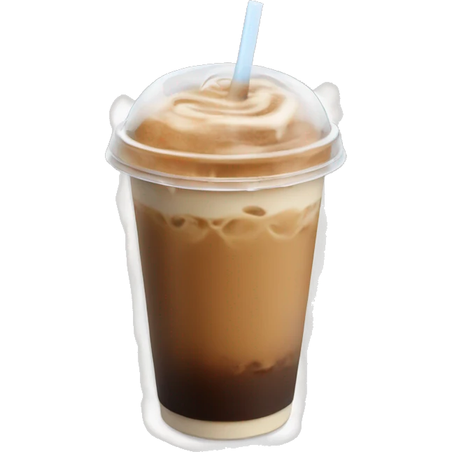 a really cool brown and white iced coffee  emoji